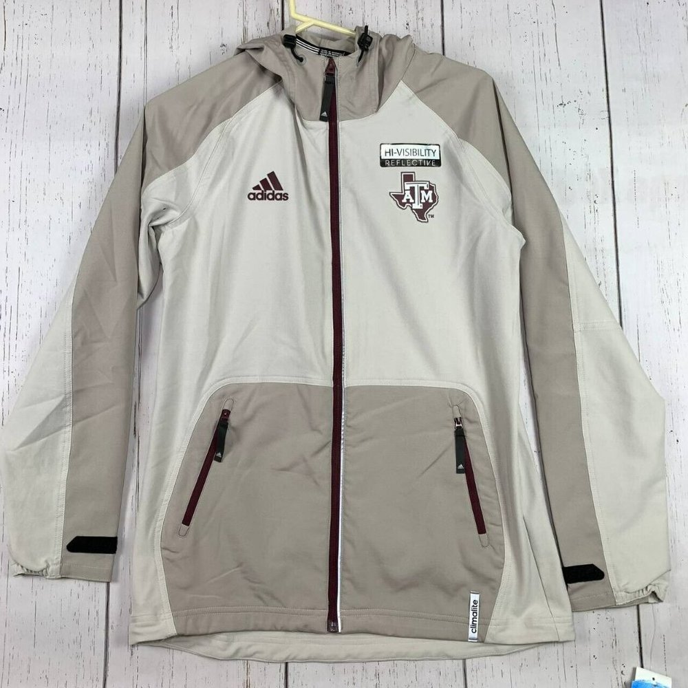 Texas A&M University Small‎ Adidas Climalite Brown Hoodie Jacket New Adult